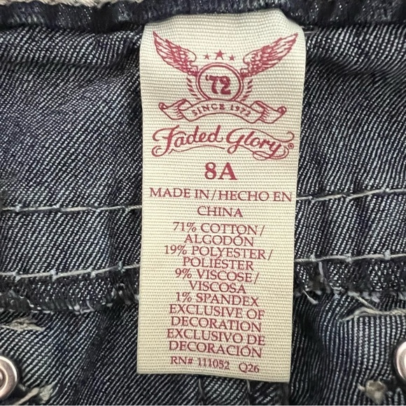 Faded Glory Vintage 90s Jeans Heavily Embellished Blinged Pockets Size 8 Boot - Picture 8 of 16